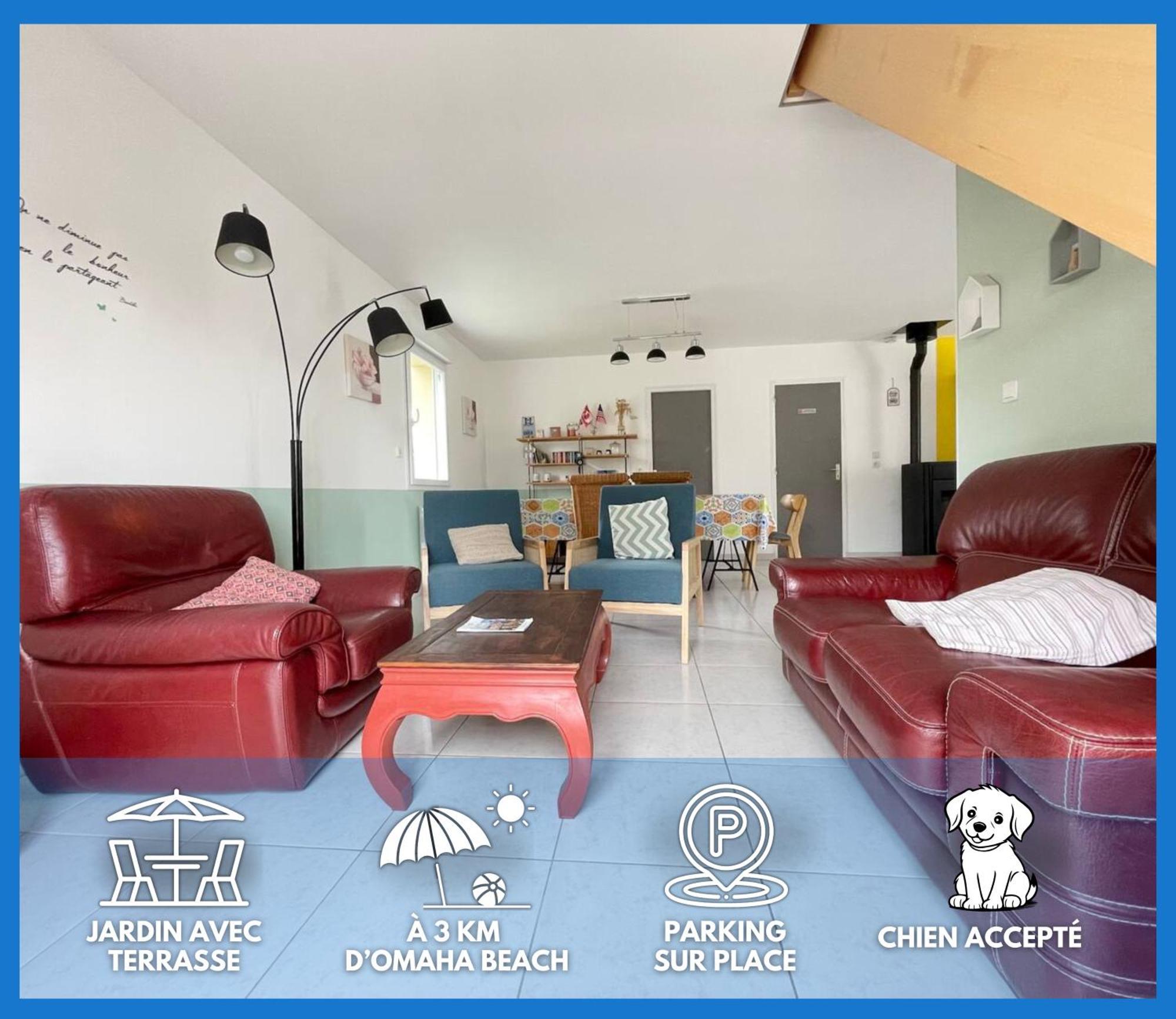 Sweet Omaha Belle Maison Recente Lumineuse Et Cosy Bien Equipee Jardin Clos 15 Mn A Pied Plage Omaha Beach Et Proche De Bayeux & Port En Bessin Saint-Laurent-sur-Mer Exteriör bild